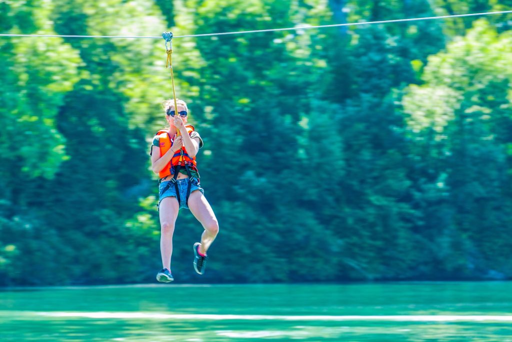 a girl ziplining in plano, tx